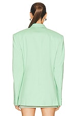 Stella McCartney Oversized Double Breasted Jacket in Fluo Mint, view 4, click to view large image.