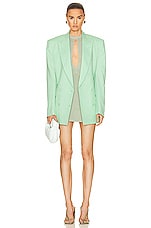 Stella McCartney Oversized Double Breasted Jacket in Fluo Mint, view 5, click to view large image.
