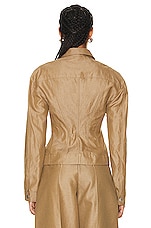 Stella McCartney Waisted Buttoned Jacket in Olive, view 3, click to view large image.