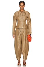 Stella McCartney Waisted Buttoned Jacket in Olive, view 4, click to view large image.