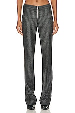 Stella McCartney Zip Detailed Slim Trouser in Charcoal, view 1, click to view large image.