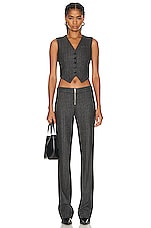 Stella McCartney Zip Detailed Slim Trouser in Charcoal, view 4, click to view large image.