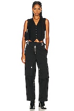 Stella McCartney Tapered Cargo Trouser in Black, view 4, click to view large image.