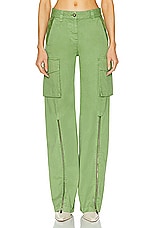 Stella McCartney Garment Dye Cargo Trousers in Pistachio, view 1, click to view large image.