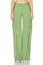 Stella McCartney Garment Dye Cargo Trousers in Pistachio, view 2, click to view large image.