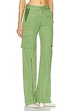 Stella McCartney Garment Dye Cargo Trousers in Pistachio, view 3, click to view large image.