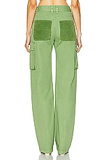 Stella McCartney Garment Dye Cargo Trousers in Pistachio, view 4, click to view large image.