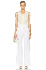 Stella McCartney Iconic Flared Trouser in Cream, view 5, click to view large image.