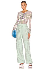 Stella McCartney Soft Cotton Trousers in Mint, view 4, click to view large image.