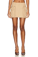 Stella McCartney Utilitarian Mini Skirt in Sand, view 1, click to view large image.