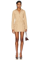 Stella McCartney Utilitarian Mini Skirt in Sand, view 4, click to view large image.