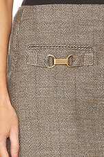 Stella McCartney Herringbone Mini Skirt in Chestnut, view 6, click to view large image.