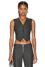 Stella McCartney Cropped Vest in Charcoal, view 1, click to view large image.