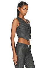 Stella McCartney Cropped Vest in Charcoal, view 2, click to view large image.
