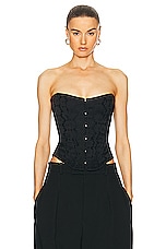 Stella McCartney Daisy Jacquard Corset Top in Black, view 1, click to view large image.