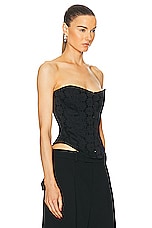 Stella McCartney Daisy Jacquard Corset Top in Black, view 2, click to view large image.