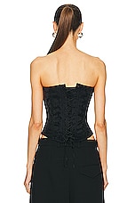 Stella McCartney Daisy Jacquard Corset Top in Black, view 3, click to view large image.