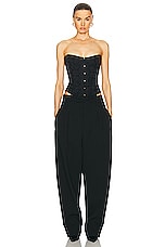 Stella McCartney Daisy Jacquard Corset Top in Black, view 4, click to view large image.