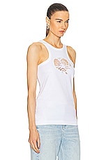Stella McCartney Crochet Cutout Tank Top in Pure White, view 2, click to view large image.