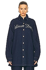 Stella McCartney X Sorayama Denim Shirt in Dark Blue, view 3, click to view large image.