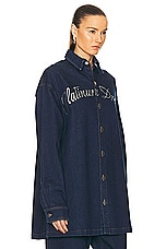 Stella McCartney X Sorayama Denim Shirt in Dark Blue, view 4, click to view large image.