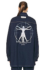 Stella McCartney X Sorayama Denim Shirt in Dark Blue, view 5, click to view large image.
