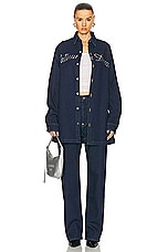 Stella McCartney X Sorayama Denim Shirt in Dark Blue, view 6, click to view large image.