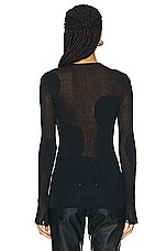 Stella McCartney Sheer Polka Dots Knit Top in Black, view 3, click to view large image.