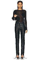 Stella McCartney Sheer Polka Dots Knit Top in Black, view 4, click to view large image.