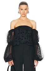 Stella McCartney Plumetis Trimmed Top in Black, view 1, click to view large image.