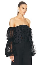 Stella McCartney Plumetis Trimmed Top in Black, view 2, click to view large image.
