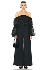 Stella McCartney Plumetis Trimmed Top in Black, view 4, click to view large image.