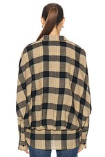 Stella McCartney Check Cape Shirt in Light Camel, view 3, click to view large image.