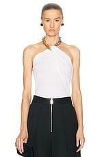 Stella McCartney Chain Embellished Knit Top in Pure White, view 1, click to view large image.