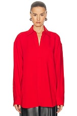 Stella McCartney Iconic Oversized Shirt in Lipstick Red, view 1, click to view large image.