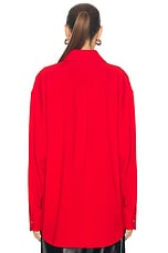 Stella McCartney Iconic Oversized Shirt in Lipstick Red, view 4, click to view large image.