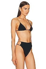 Stella McCartney Falabella Triangle Bikini Top in Black, view 2, click to view large image.