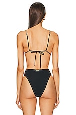 Stella McCartney Falabella Triangle Bikini Top in Black, view 3, click to view large image.