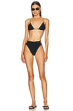Stella McCartney Falabella Triangle Bikini Top in Black, view 4, click to view large image.