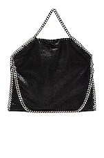 Stella McCartney 3 Chain Tote Shaggy Deer Falabella Tote in Black, view 3, click to view large image.