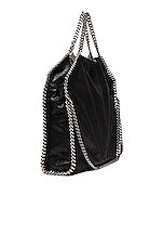 Stella McCartney 3 Chain Tote Shaggy Deer Falabella Tote in Black, view 5, click to view large image.