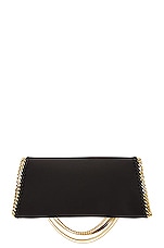 Stella McCartney Satin Chain Falabella Pouch in Black, view 3, click to view large image.