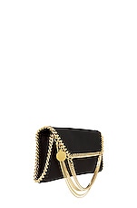 Stella McCartney Satin Chain Falabella Pouch in Black, view 4, click to view large image.