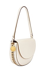 Stella McCartney Medium Flap Shoulder Bag in Pure White, view 4, click to view large image.