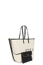Stella McCartney Salt And Pepper Canvas Tote Bag in Ecru, view 4, click to view large image.