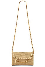 Stella McCartney Suede Mini Falabella Crossbody Bag in Light Camel, view 6, click to view large image.