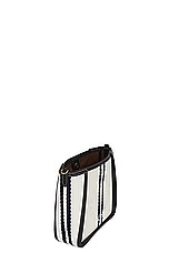 Stella McCartney Striped Cotton Mini Crossbody Bag in White & Ink, view 5, click to view large image.