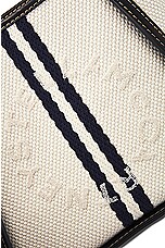 Stella McCartney Striped Cotton Mini Crossbody Bag in White & Ink, view 7, click to view large image.