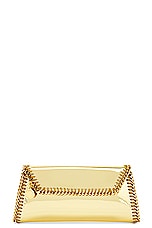 Stella McCartney Mirrored Falabella Clutch in Gold, view 1, click to view large image.