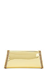 Stella McCartney Mirrored Falabella Clutch in Gold, view 3, click to view large image.